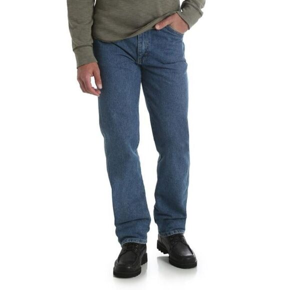 Wrangler Men’s Size 34x29 Rustler Relaxed Fit Straight Leg Jeans Blue Dark Wash - Picture 1 of 11